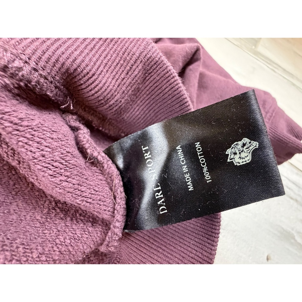 Darc Sport Wolves Club Mens XL Plum Burgundy Cropped Hoodie Shorts Set Limited - Picture 5 of 6